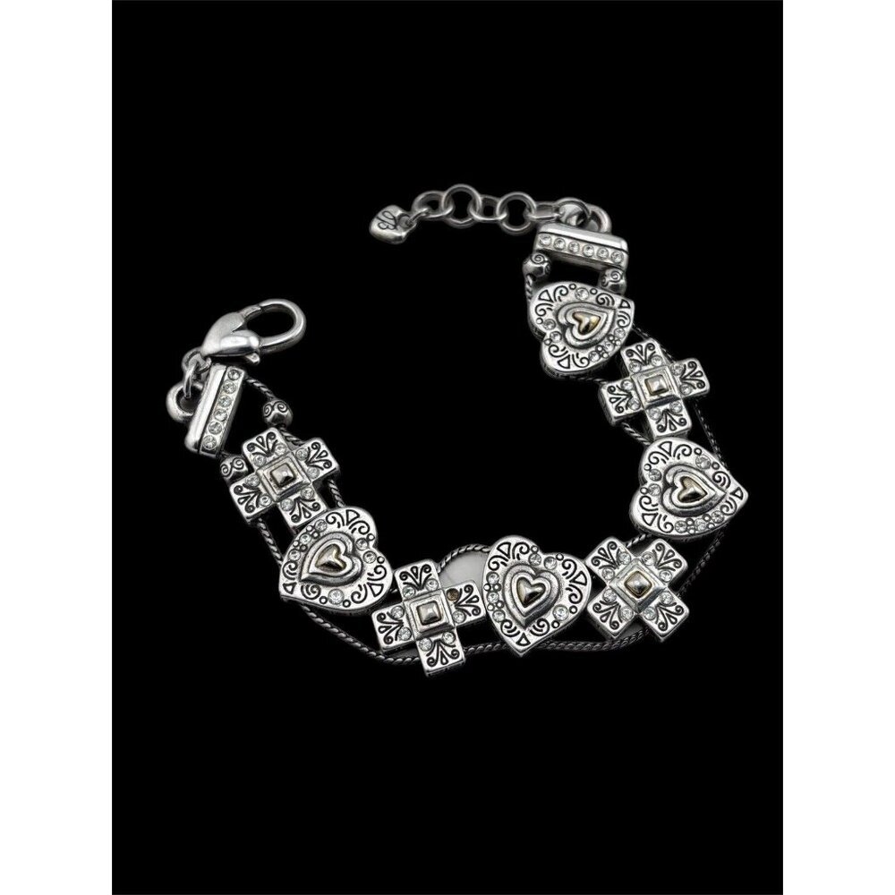 Brighton Silver and Gold Heart & Cross Bracelet - Picture 8 of 8